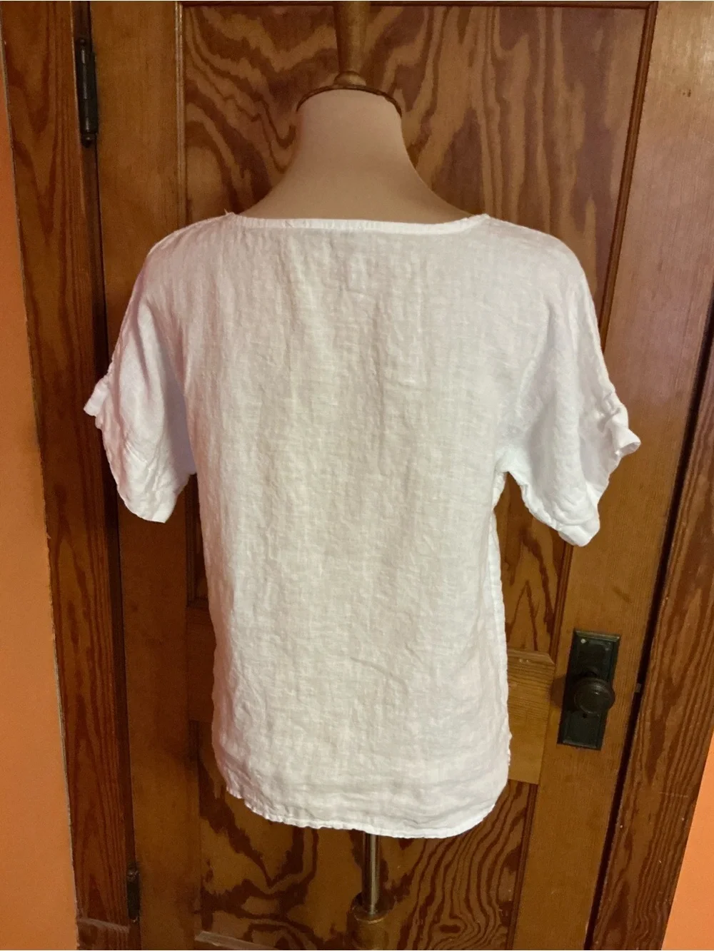Francesca Bettini White Linen Tunic Top Made in Italy Pockets Medium - Picture 10 of 15